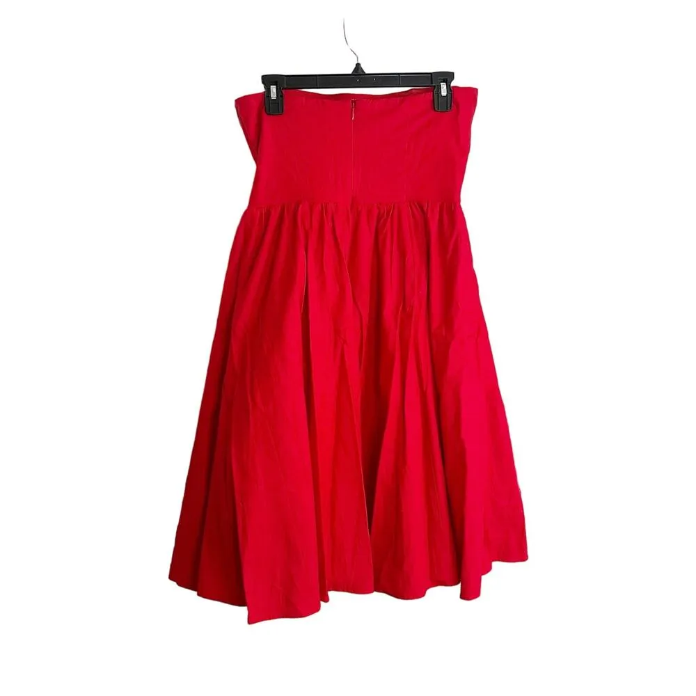 Reformation Buttercup Dress Strapless A-Line Tulle Skirt Red Size 8 - Image 2