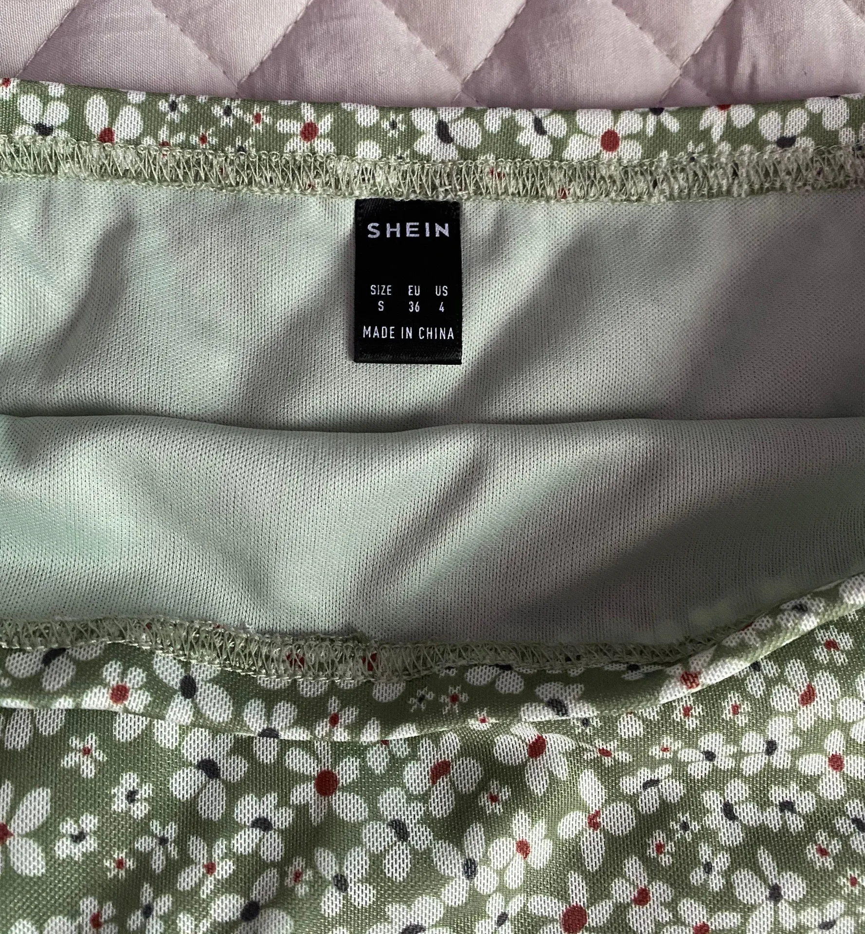 Sage Green Floral Mini Skirt - Image 3