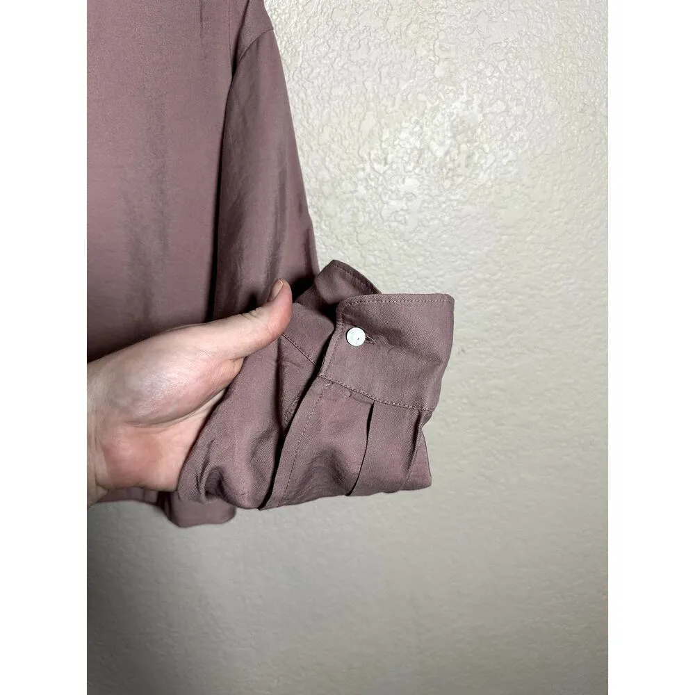 Madewell Mauve Long Sleeve Relaxed Tulip-Back Top Crop Size XS Oversized - Image 4