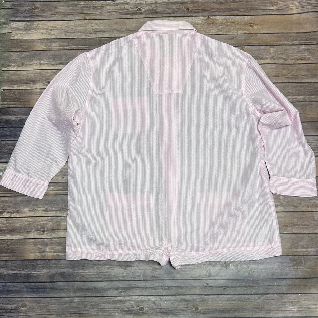 Intimately Free People Pink White Stripe Seersucker Pajamas Cloud Nine Romper XL - Image 6
