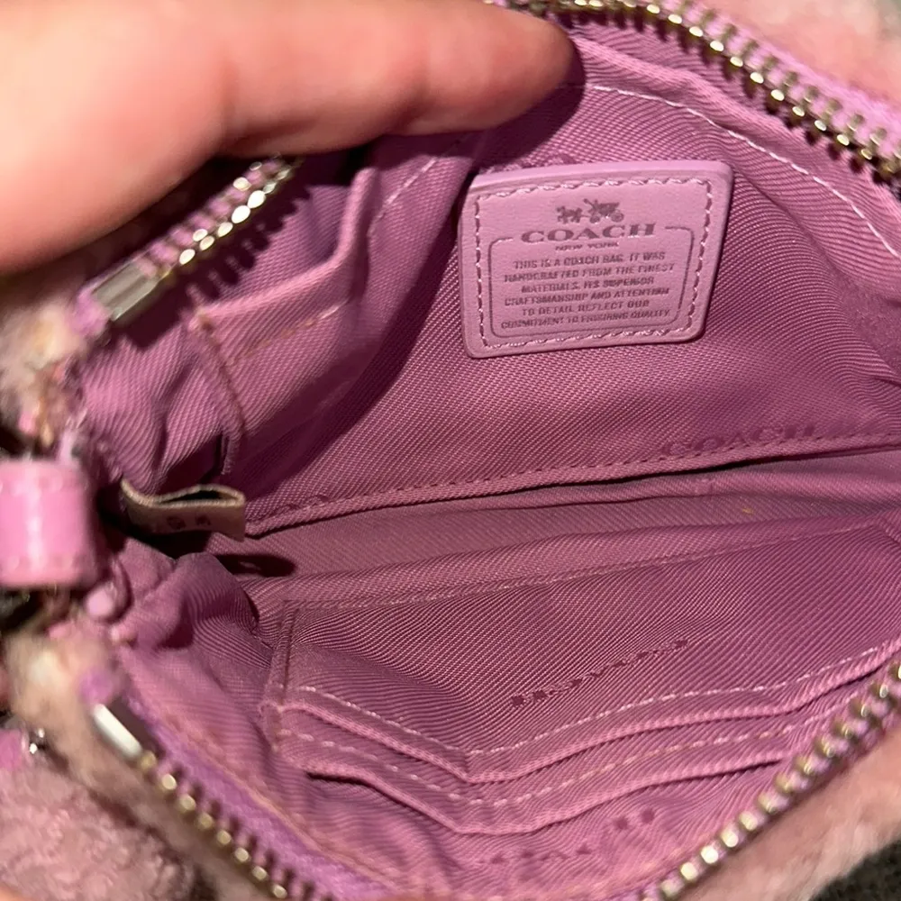 Coach Blush Shearling Wristlet/minibag - Image 7