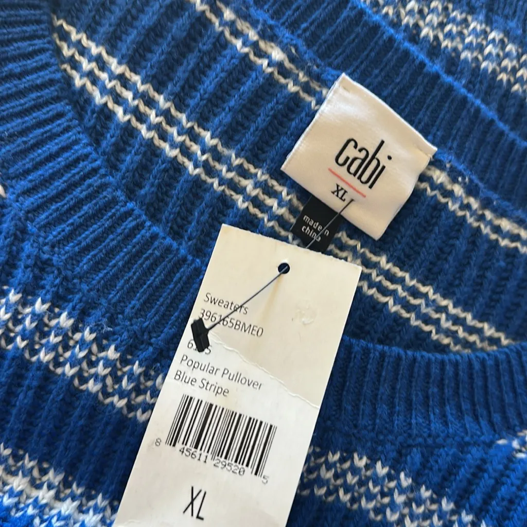 Cabi New NWT Popular Pullover #6165 blue white stripe Size XL BLUE STRIPE - Image 6