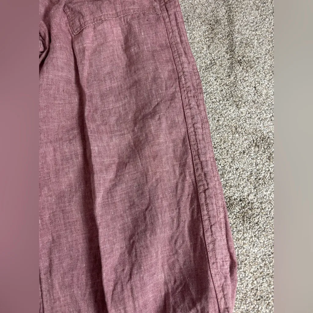 Athleta Cabo Linen Wide Leg Pants 30” Inseam Tawny Orchid Rose High Rise Size 8 - Image 13