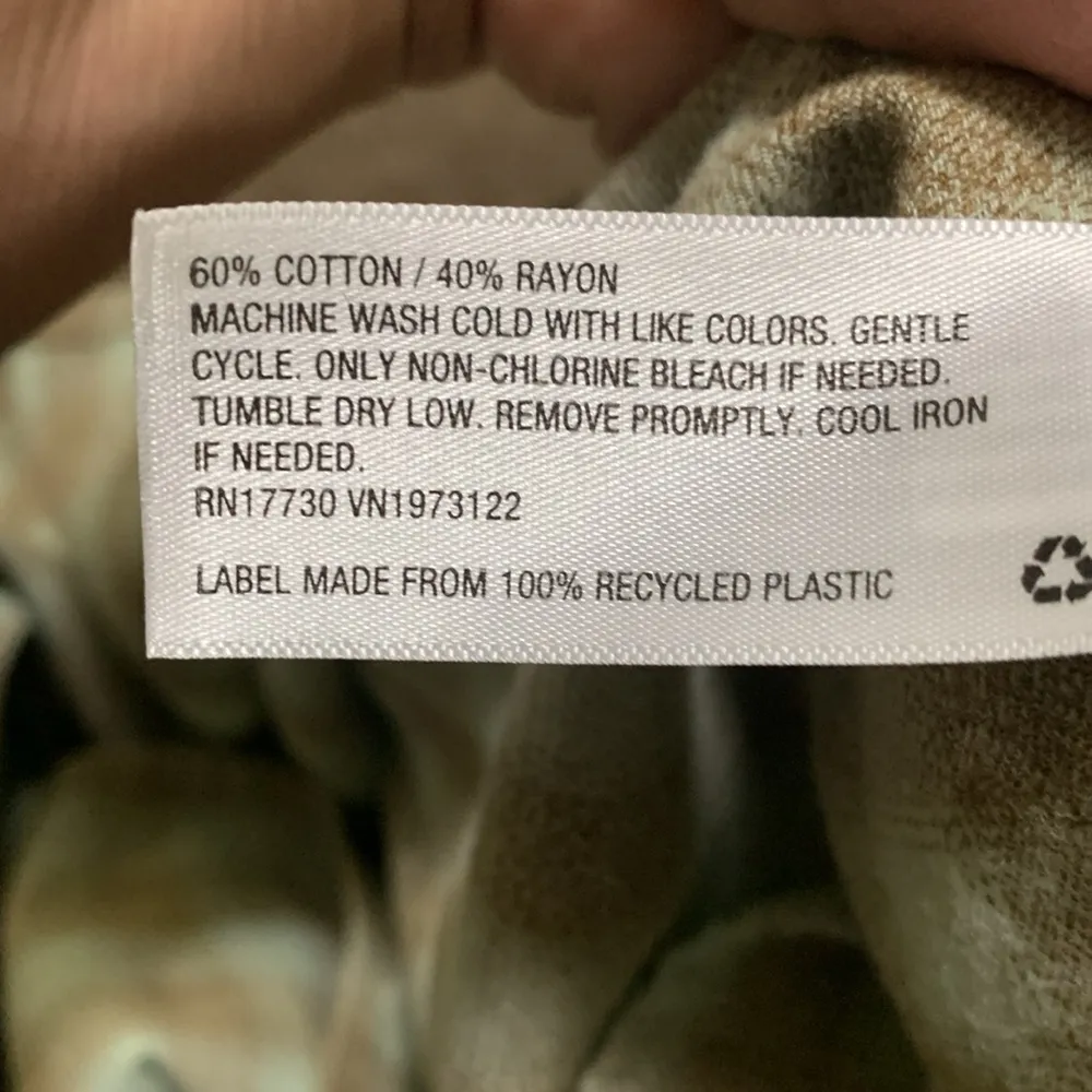 Ava & Viv woman plus size 2X long sleeve blouse top green & brown squared - Image 6