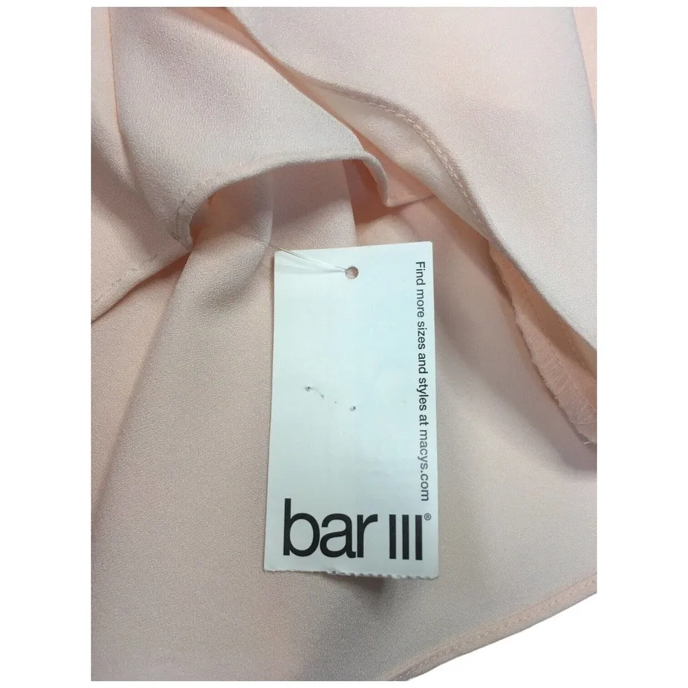 New Bar III Flare Bell Long Sleeve Round Neck Lined Dress Ballet Pink XS - Image 9
