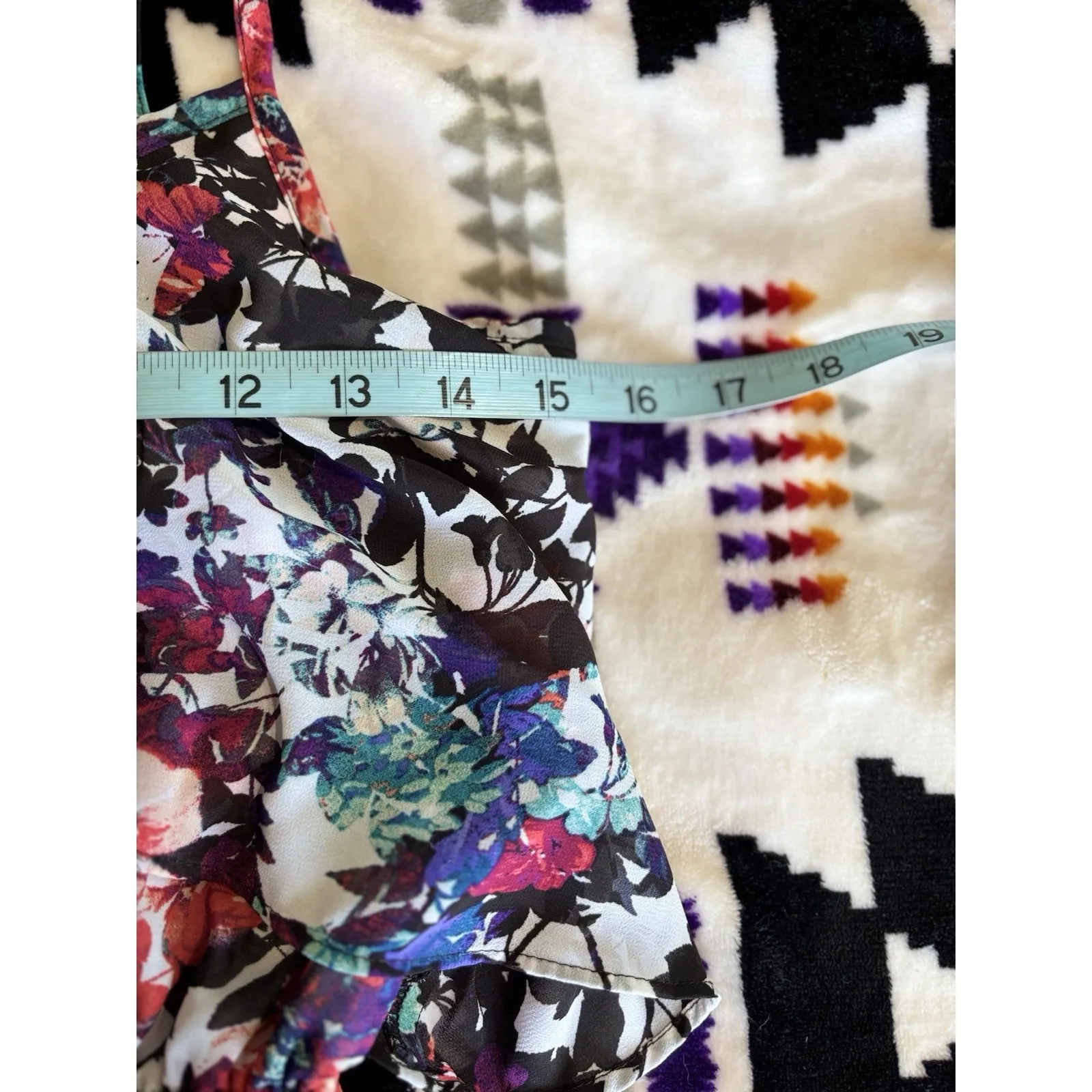 Xhilaration Multi Floral Chiffon Adj Straps Maxi‎ Dress Size S Ruffle Lined - Image 7