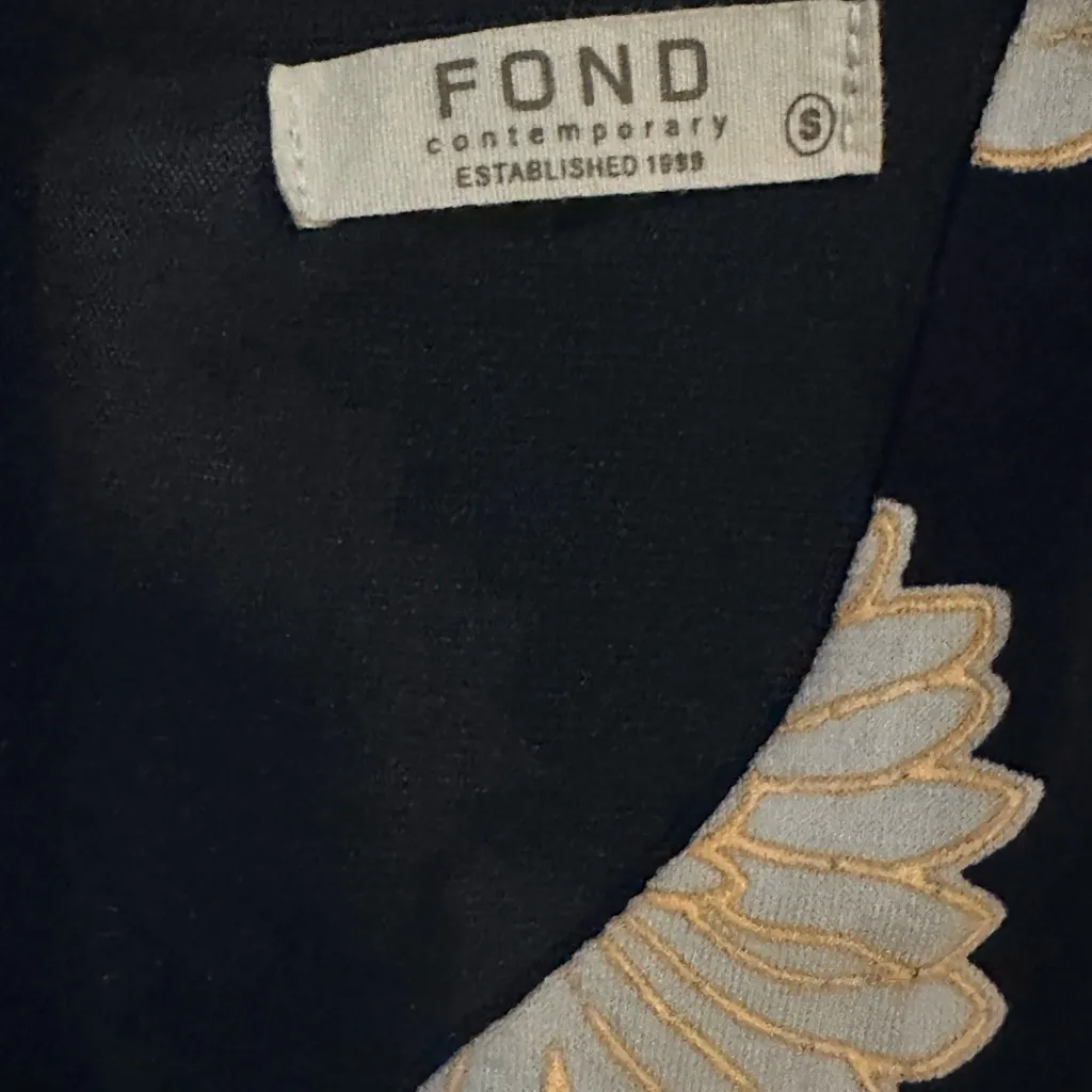 Fond Contemporary Small Ditties Stretchy Floral Flower Dress Lined Zip Up Blue - Image 9