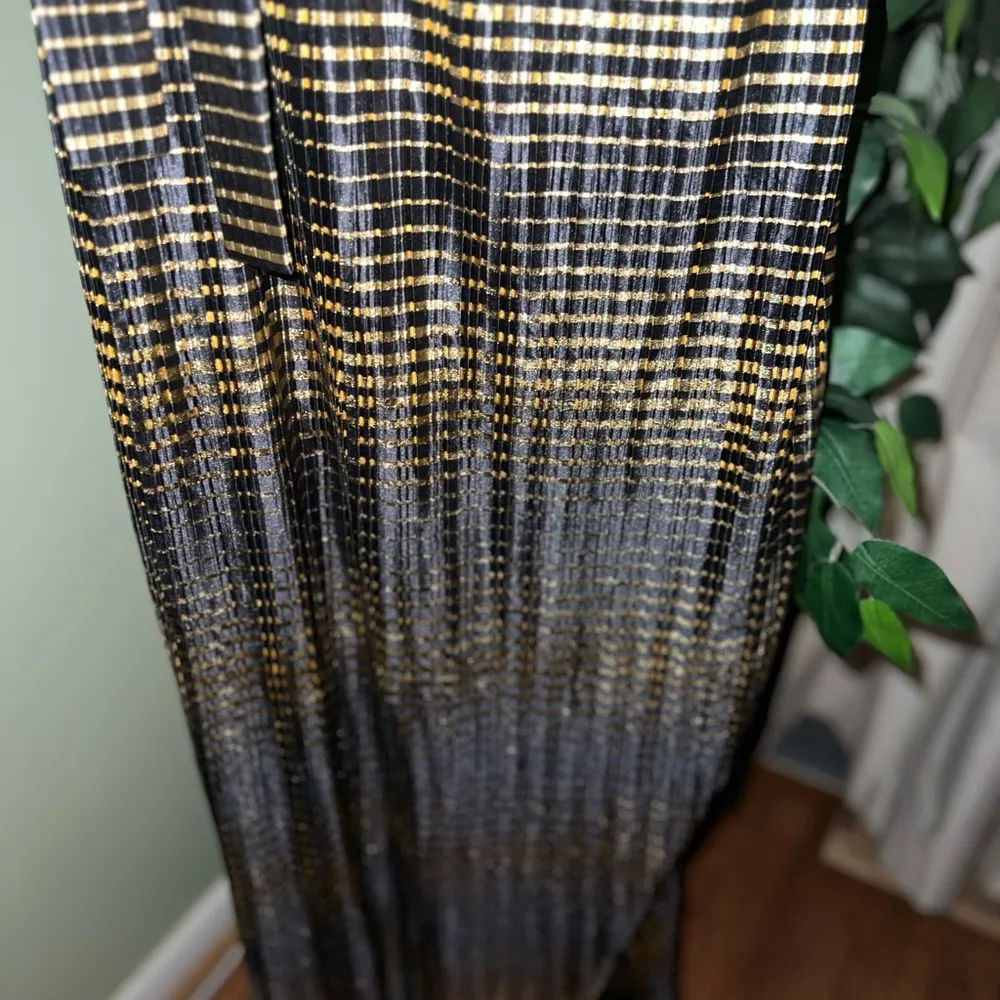 VIVIENNE HI One Shoulder Black/Gold Metallic MIDI Tent Dress Size 6 NWT - Image 3