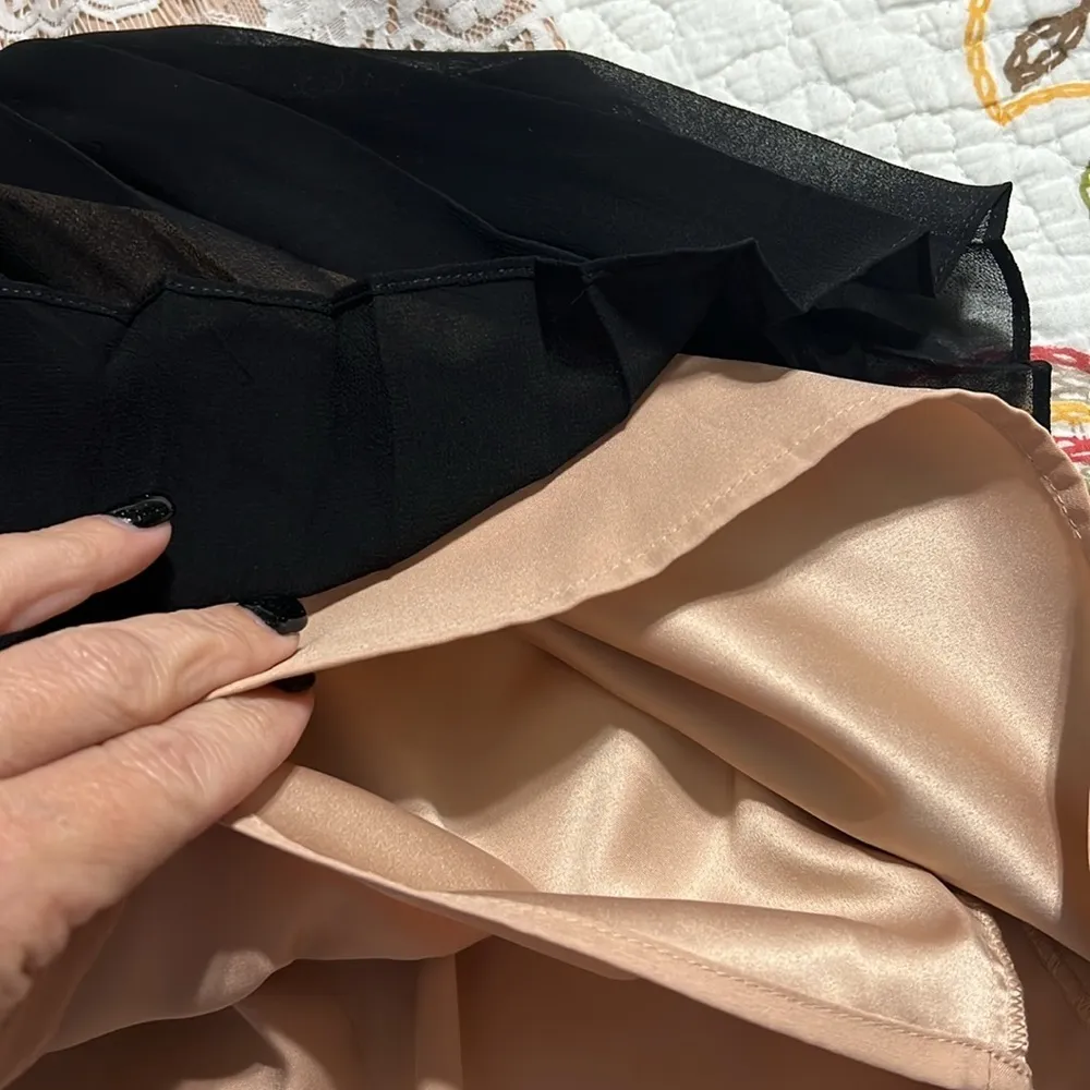 Jessica Simpson size 14 layered lace tiered dress black cream sleeveless formal - Image 7