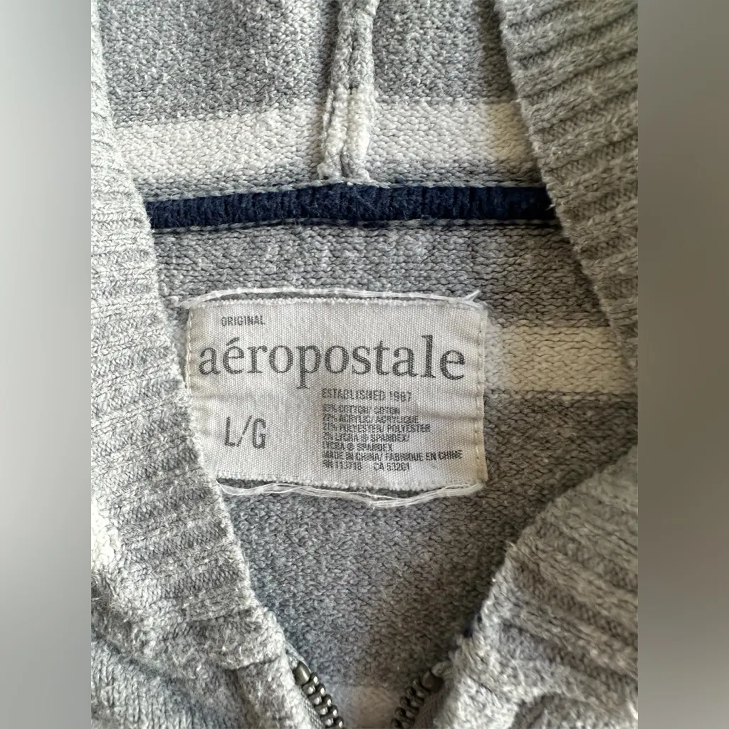Aeropostale Vintage Y2K Hoodie Zip Up Jacket  Thick Large Logo - Image 4