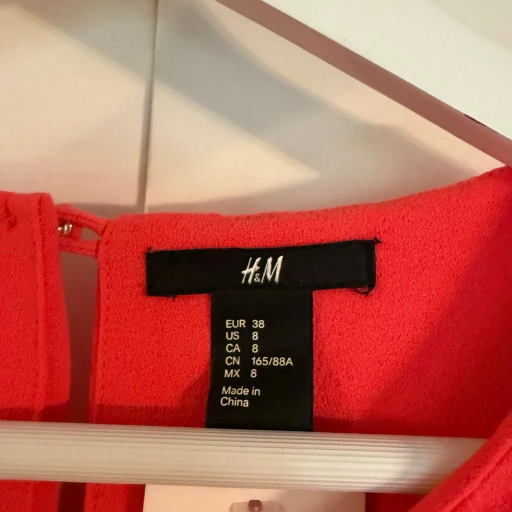 H&M NWT crepe bright orange sheath dress size 8 - Image 3