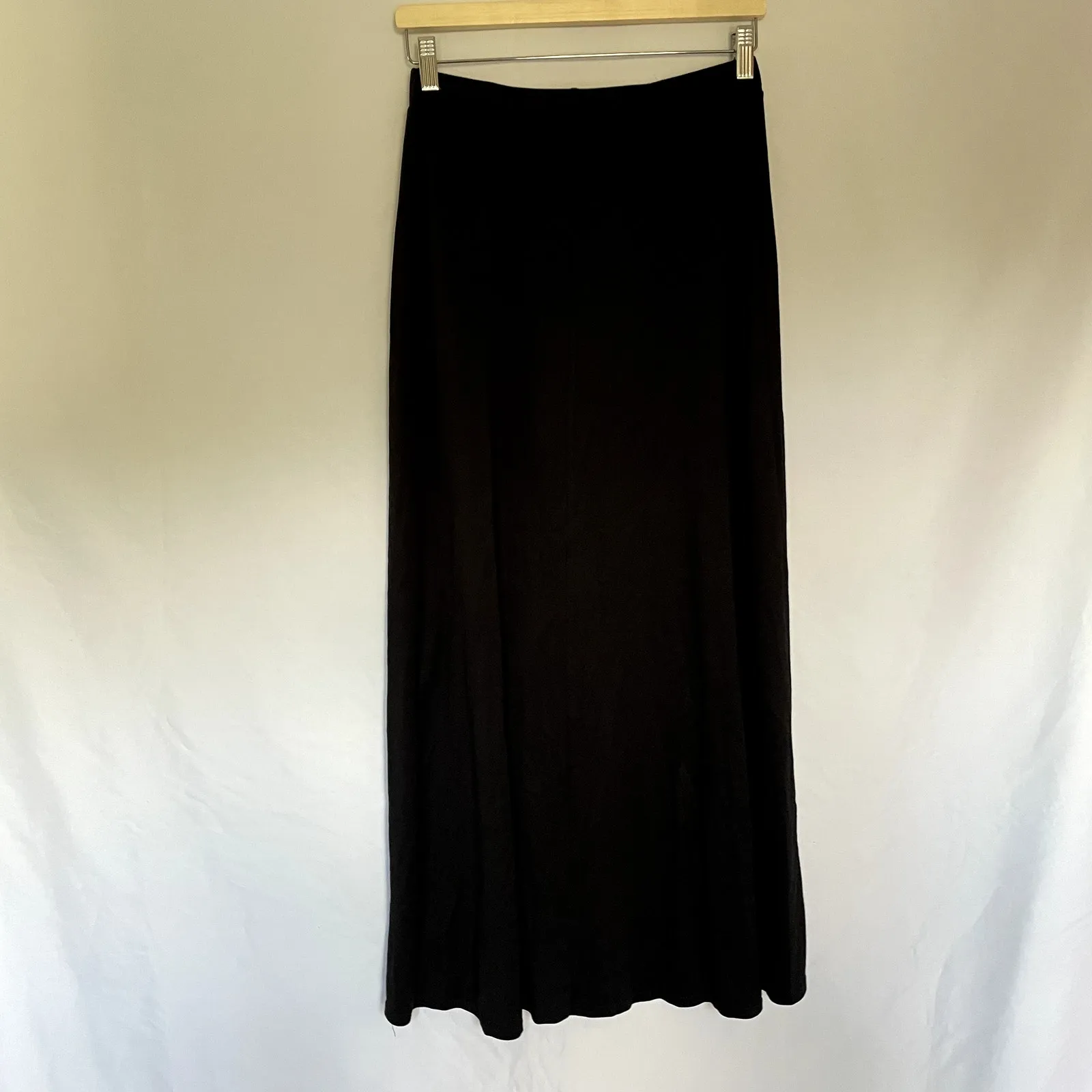 Jacquie black maxi skirt women's size 12 modest high waisted vintage skirt - Image 5