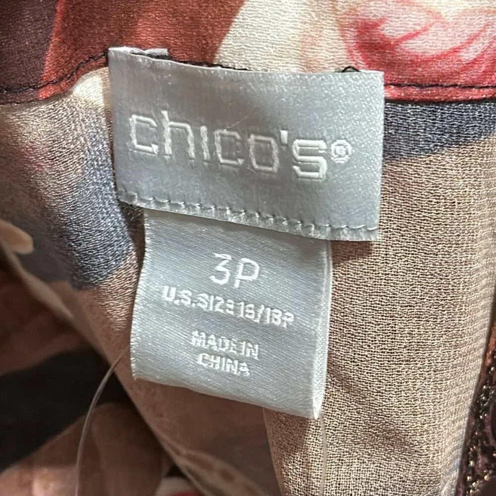 Chico's 3P (16/18P)  embellished floral tunic beaded v-neck 3/4 sleeve tunic NWT - Image 11