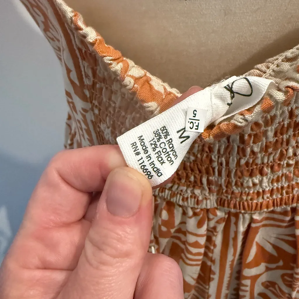 Japna Terracotta Floral Maxi Dress - Image 2