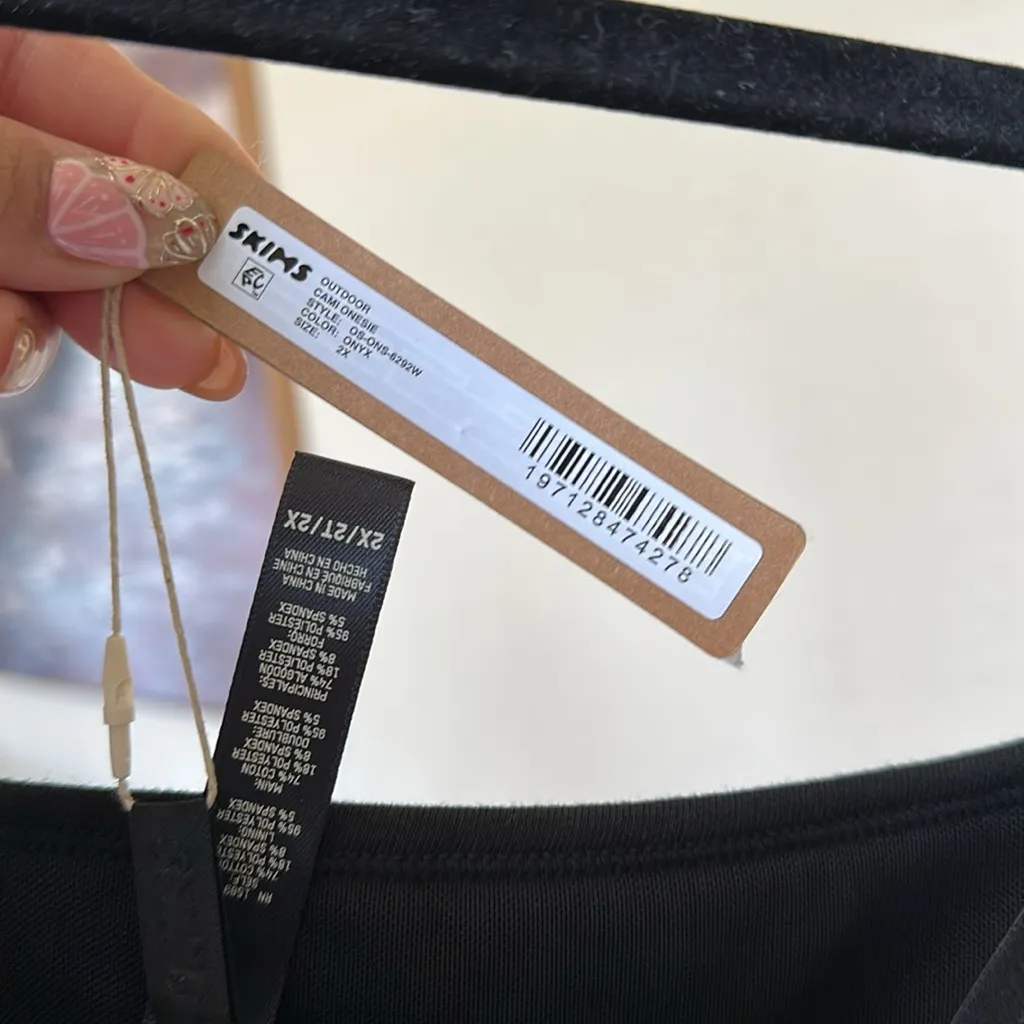 SKIMS OUTDOOR CAMI ONESIE ROMPER‎ IN ONYX 2X NWT - Image 7