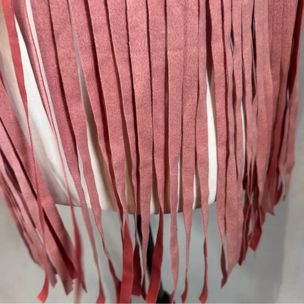 Western style studded suede fringe light pink vest size large NWOT - Image 5
