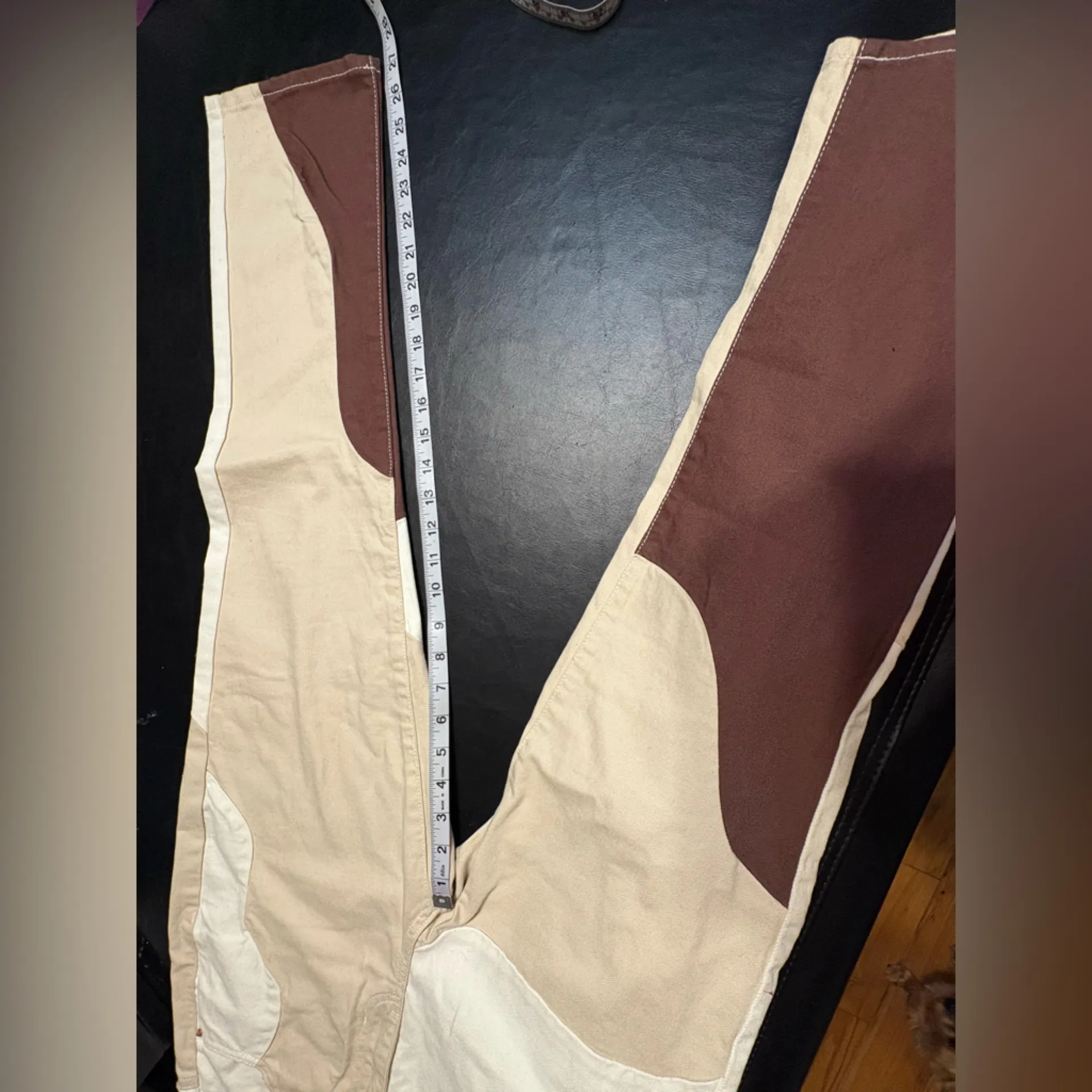 Pacsun Eco Tan Brown Paneled High rise Mom Jeans Ginger Panel Color Block 28 - Image 12