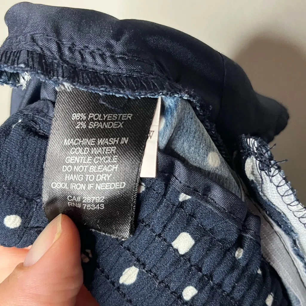 Cynthia Rowley Navy Blue & White Polka Dot Jogger Pants Women’s Size 14 - Image 7