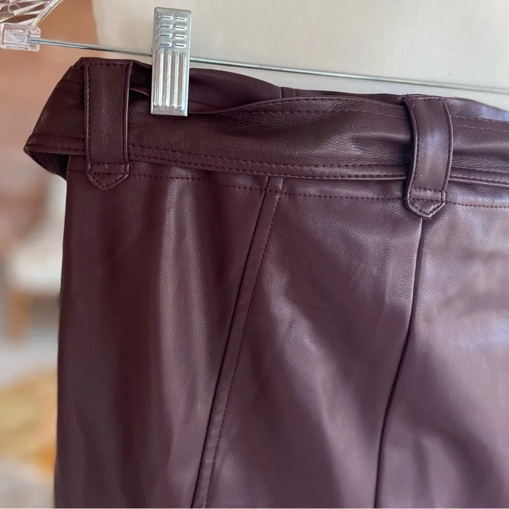 Bishop + Young Harper Plum Paperbag Faux Leather Pants NWT XS - Image 11