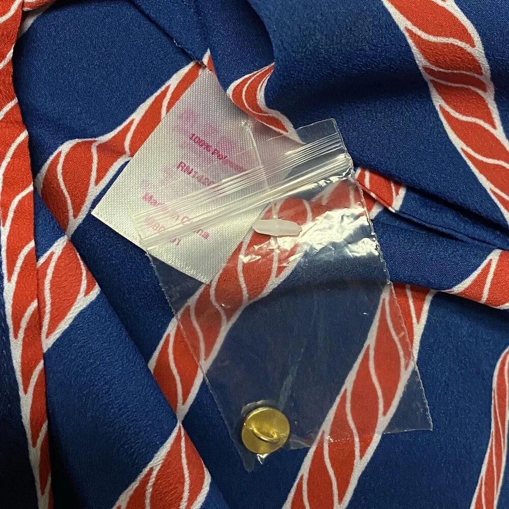 Macbeth Collection by Margaret Josephs Stripe Pink Blue Top Blouse Long Sleeve L - Image 5