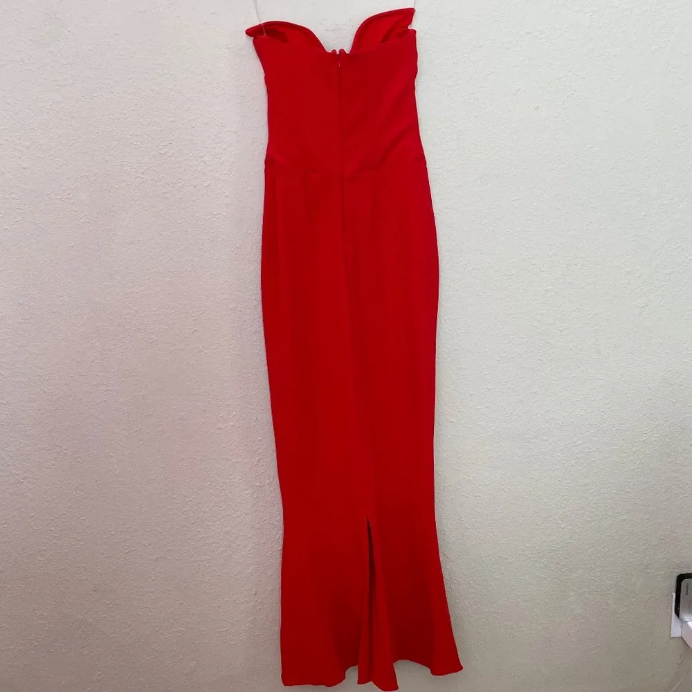 HOUSE OF CB 'Tamara' Cherry Red‎  Strapless Corset Maxi Dress NWOT XS - Image 9