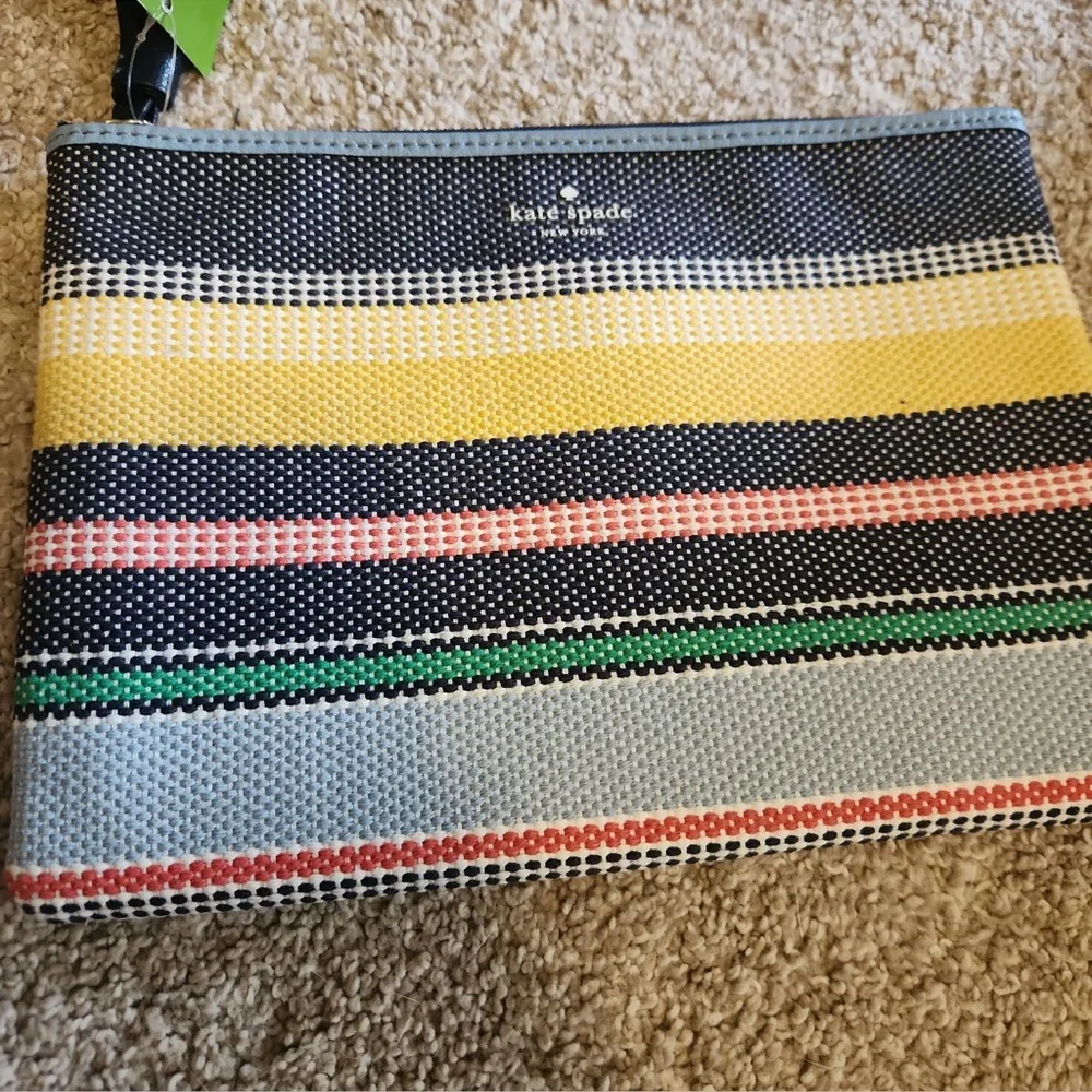 NWT Kate Spade Ash Street Boardwalk Stripe Tassel Woven Purse Bag Pouch Clutch - Image 10