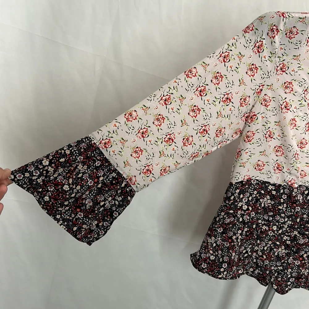 Intermix Doryll Bell Sleeve 100% Silk Top - Image 5