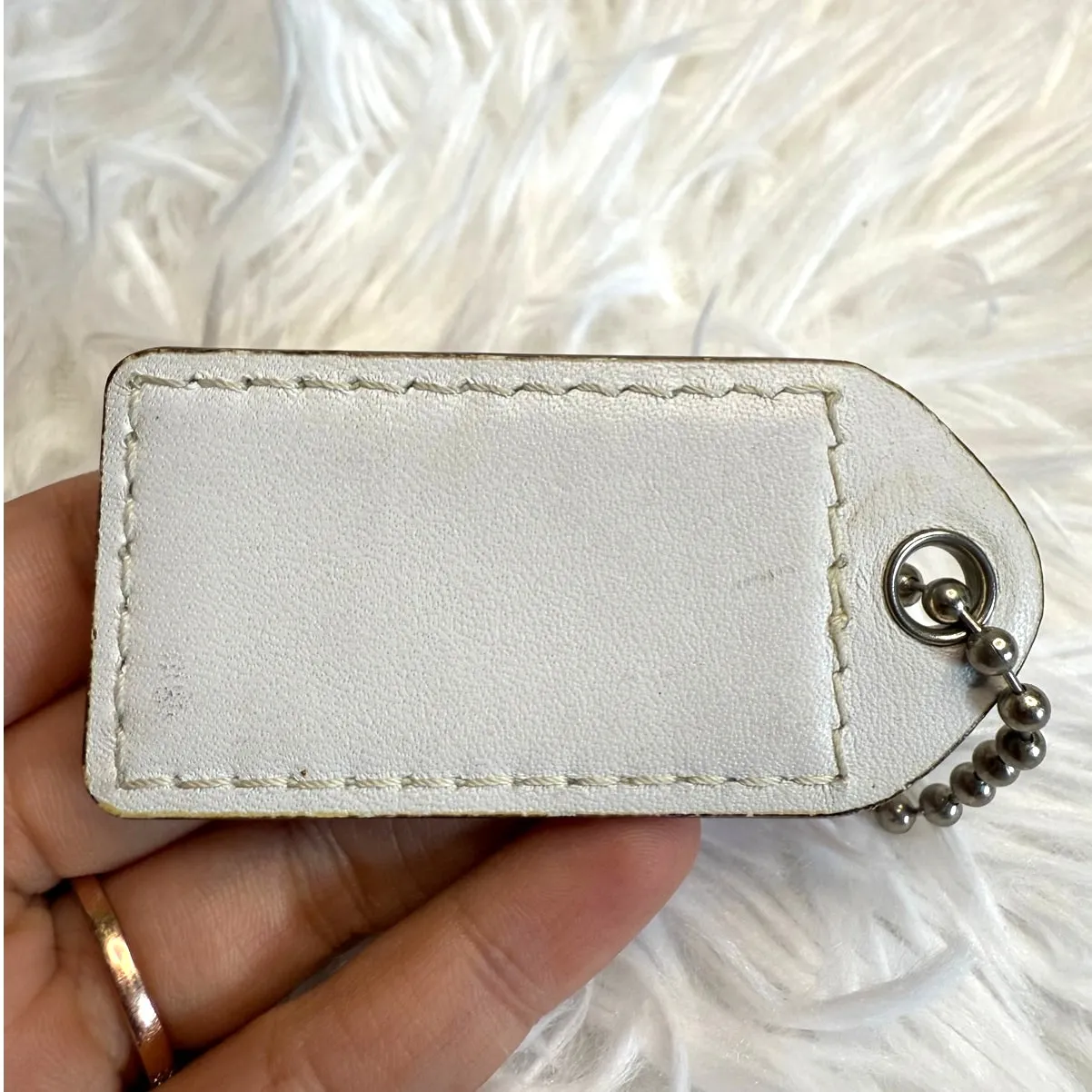 3" COACH Orange White Polka Dot Replacement Hang Tag Bag - Image 2