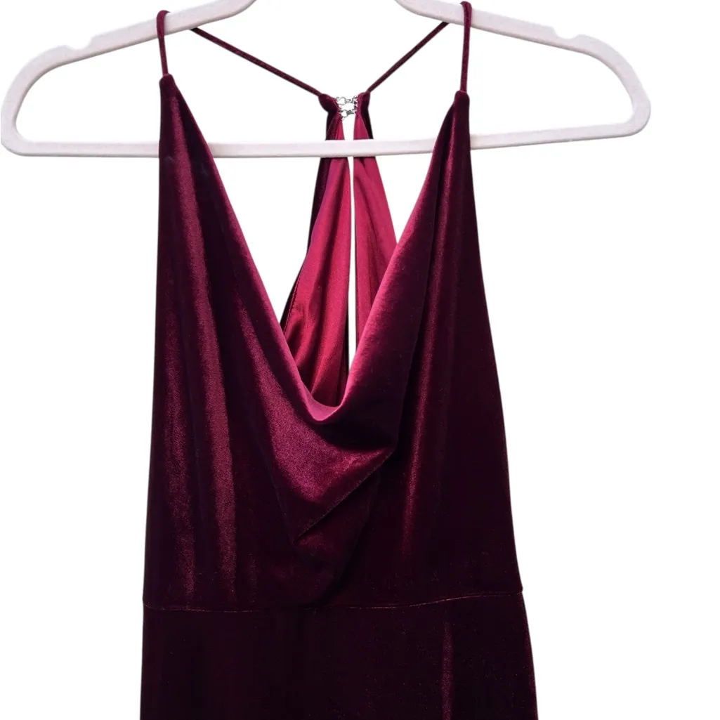 Jenny Yoo Red Velvet Sullivan Sleeveless Bridesmaid Maxi Dress Cowl Neck size‎ 2 - Image 5