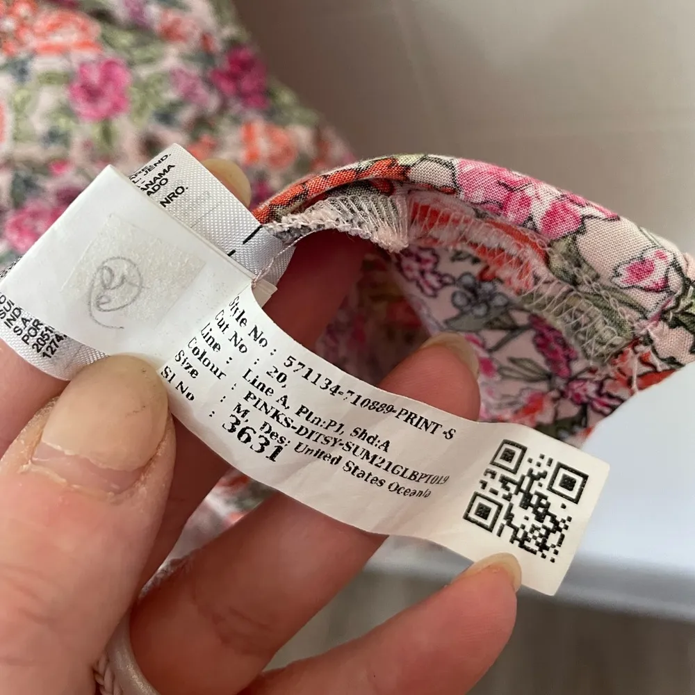 Old Navy Short Sleeve Fit & Flare Dress Sweetheart Neck Pink Ditzy Floral ~ Sz M - Image 14