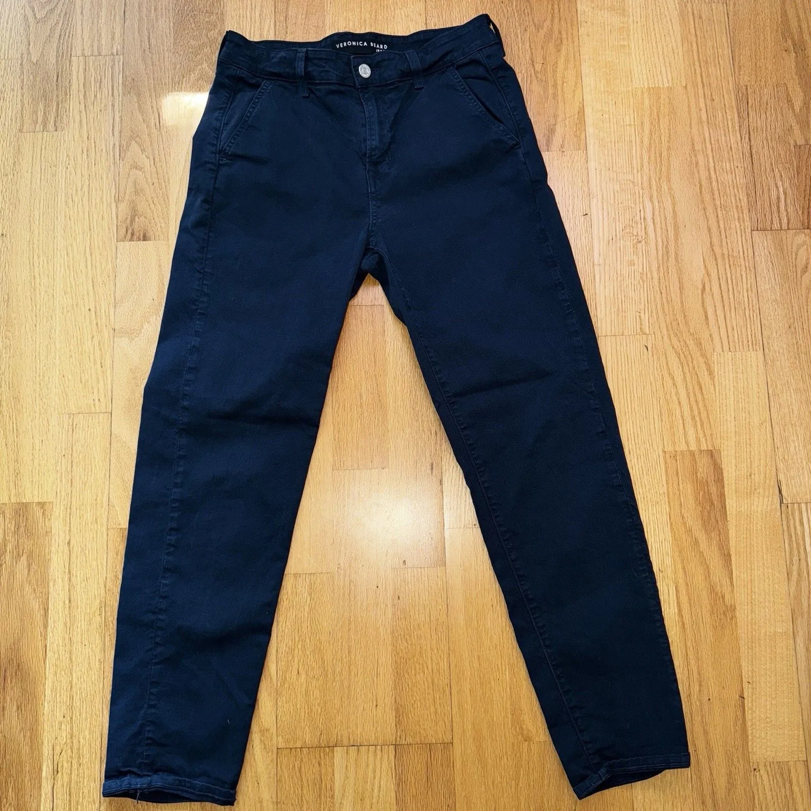 Veronica Beard Women's Ayla Chino Pants Straight Leg Navy Blue Size 26/2 EUC - Image 2