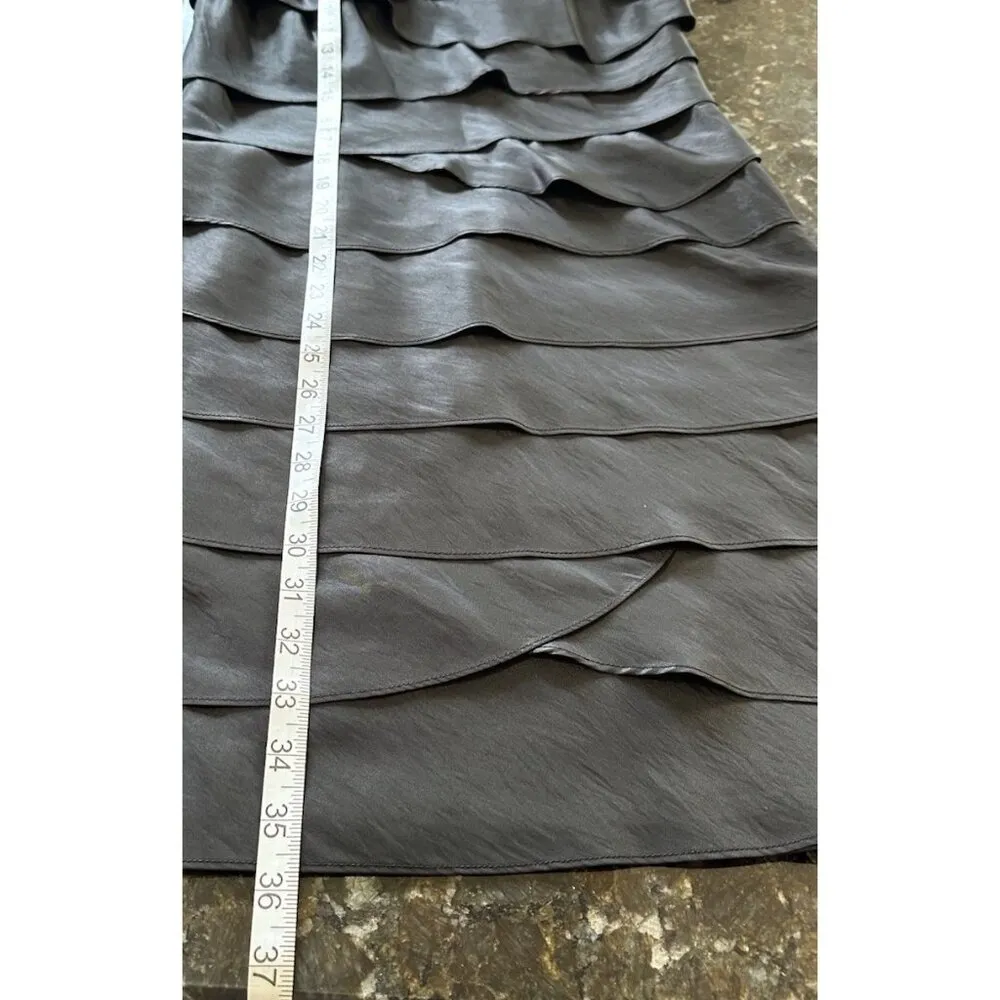 SL Fashions Sz 6 Tiered Cocktail Dress Beaded Neck Black Goth Dark Academia - Image 6