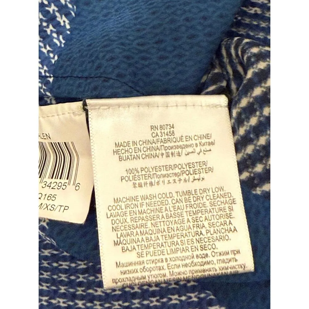 BCBGMaxazria Womens blouse, size XS, blue black - Image 6