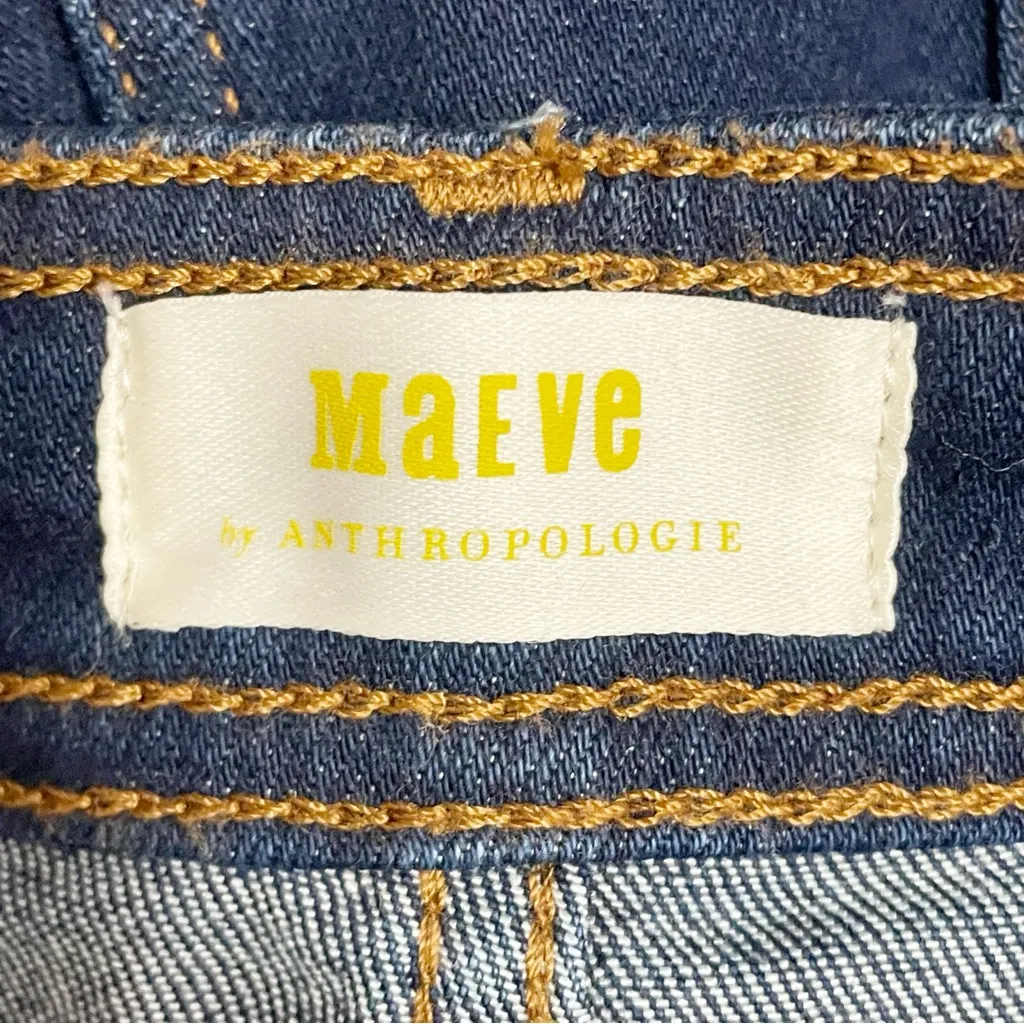 Anthropologie Maeve Ettie Cropped Wide Leg Jeans High Rise Dark Wash Size 27 | 4 - Image 11