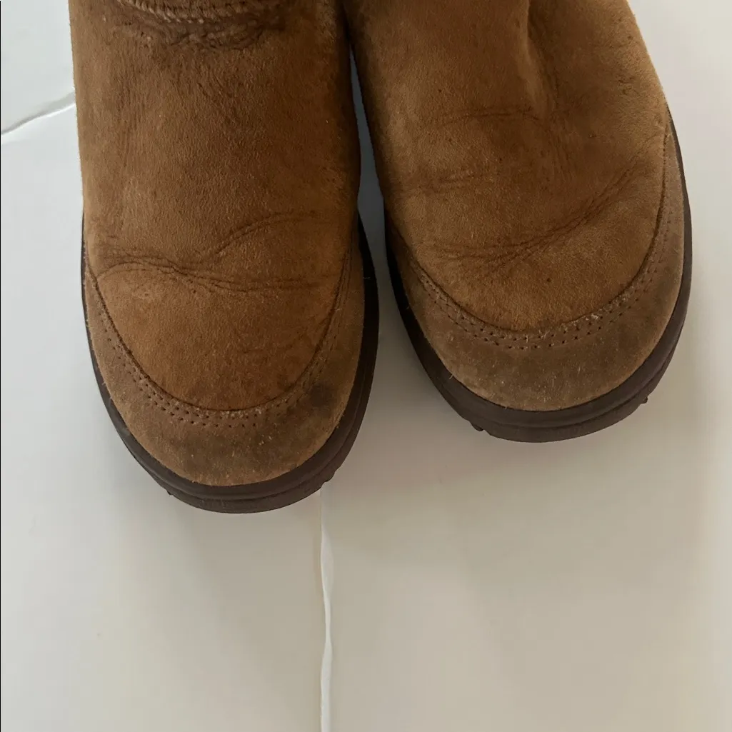 UGG Tall Sherpa Suede Tan Boots 8 Vintage Sheepskin - Image 5