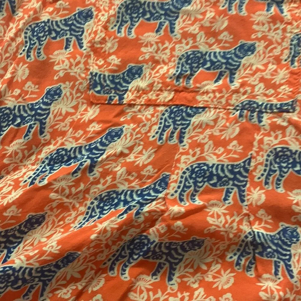 Vanessa Virginia Anthropologie womens 2 xs extra small orange tiger shirt top cu - Image 6