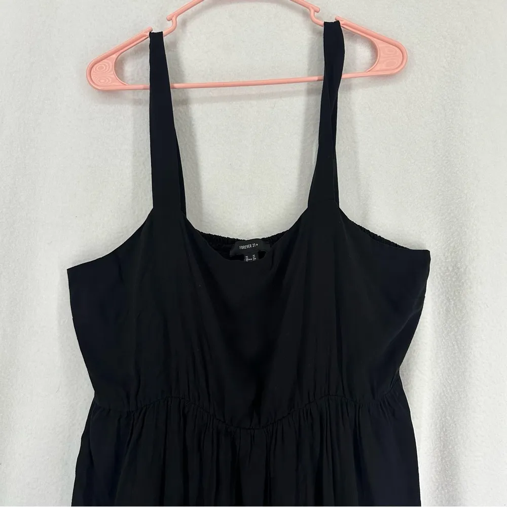 Forever 21 Plus Mini Tank Dress Stretch Casual Womens 3X Black - Image 2