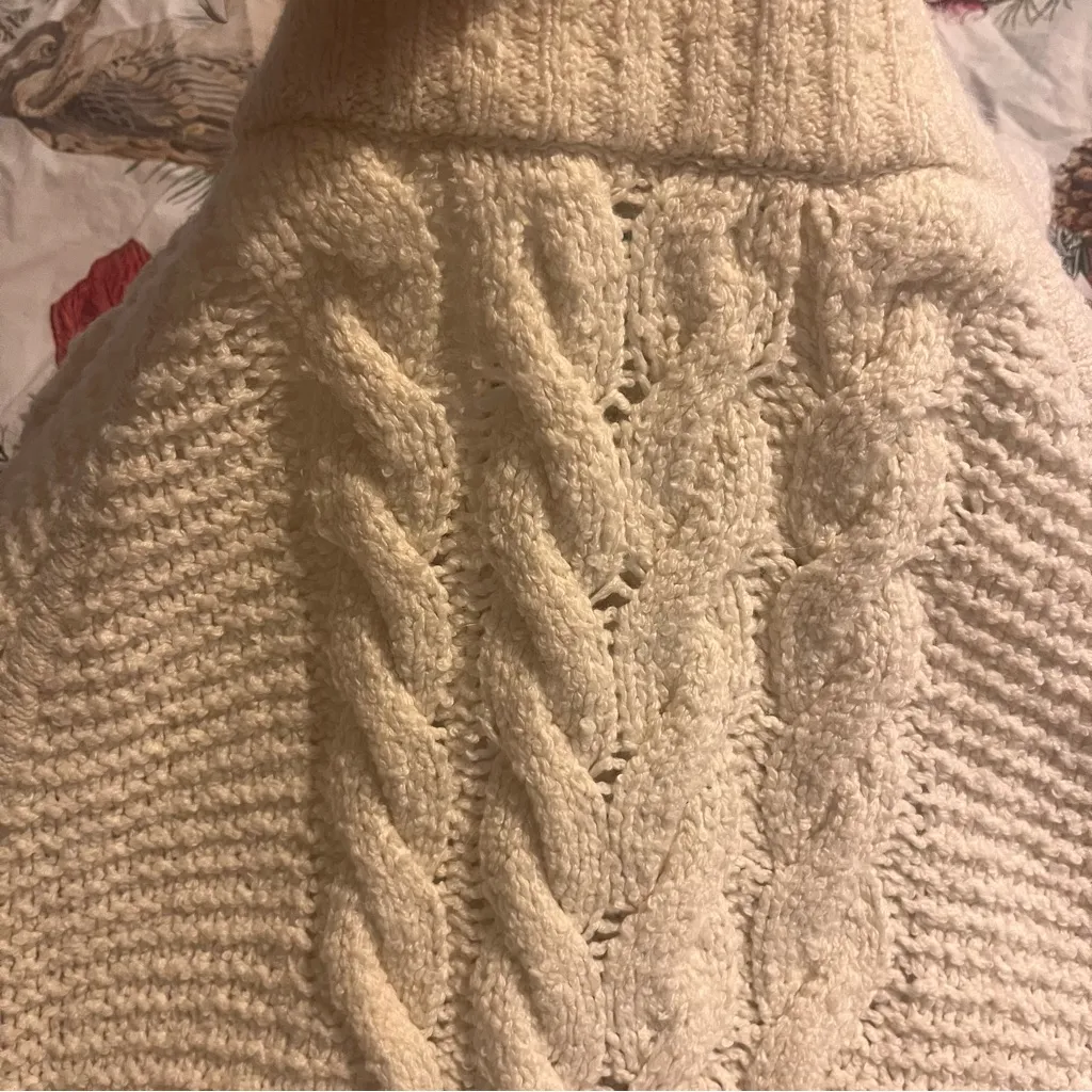 Draper James Cable Sweater Cape Poncho M/L - Image 5