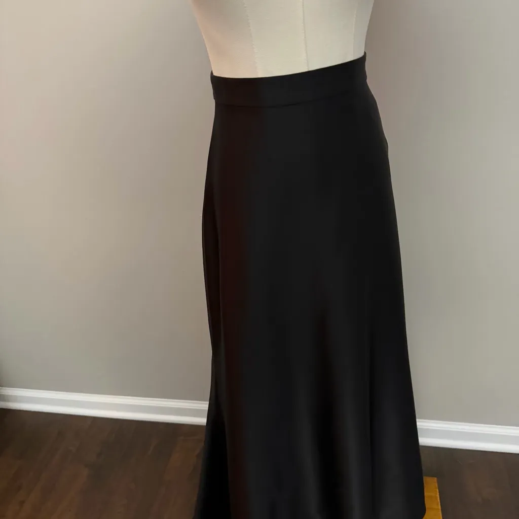 Tadashi Collection Skirt Maxi Floor Length Satin Party Formal Event Prom Black - Image 10