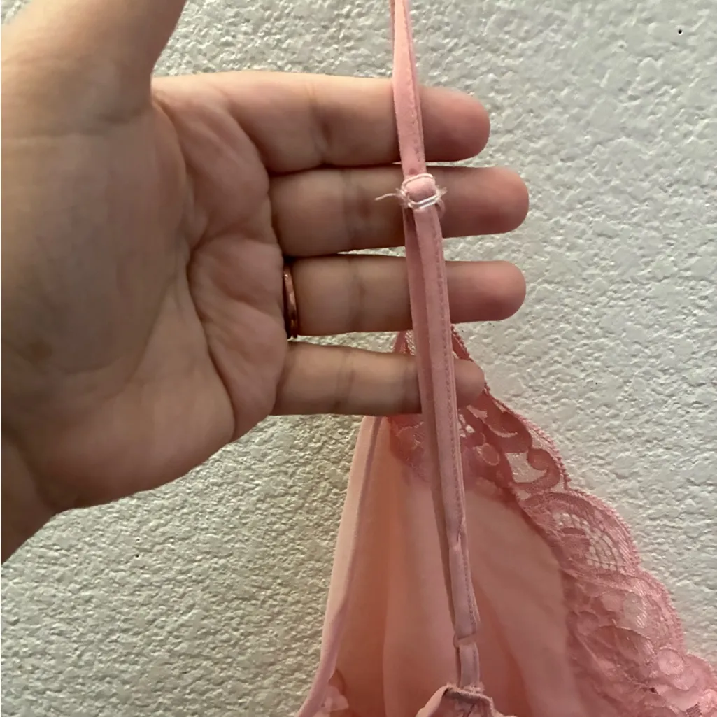 Victoria's Secret Vintage Pink Chemise with Lace & Bows L - Image 8