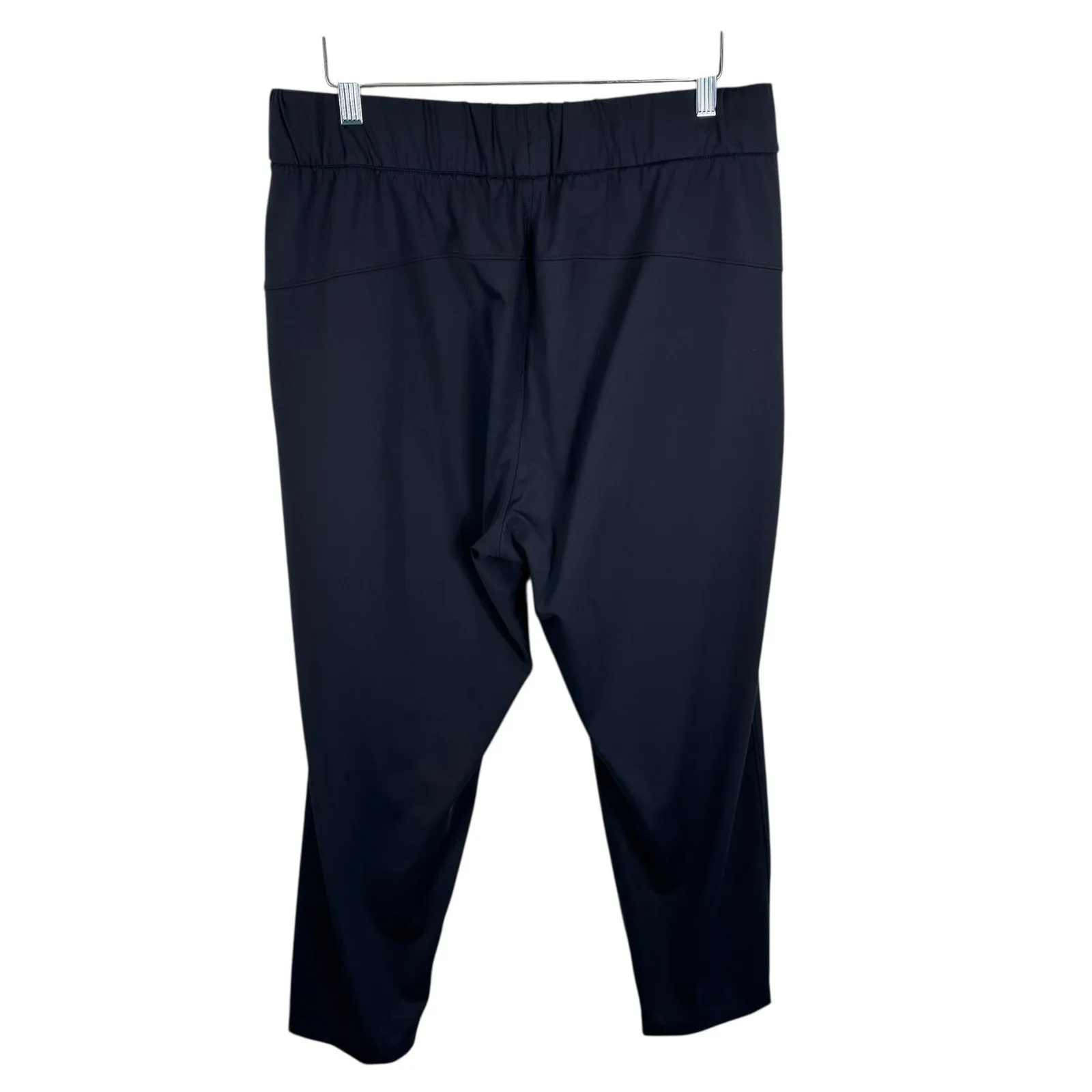 G4Free Black Nylon Elastic Waist Drawstring Stretchy Cropped Casual Pants Sz XL - Image 2