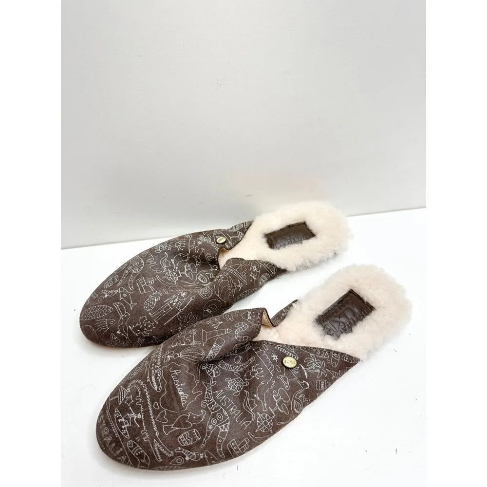 Australia Luxe Collective Marcos Mule Womens 5 Brown Leather Shearling Flats - Image 3