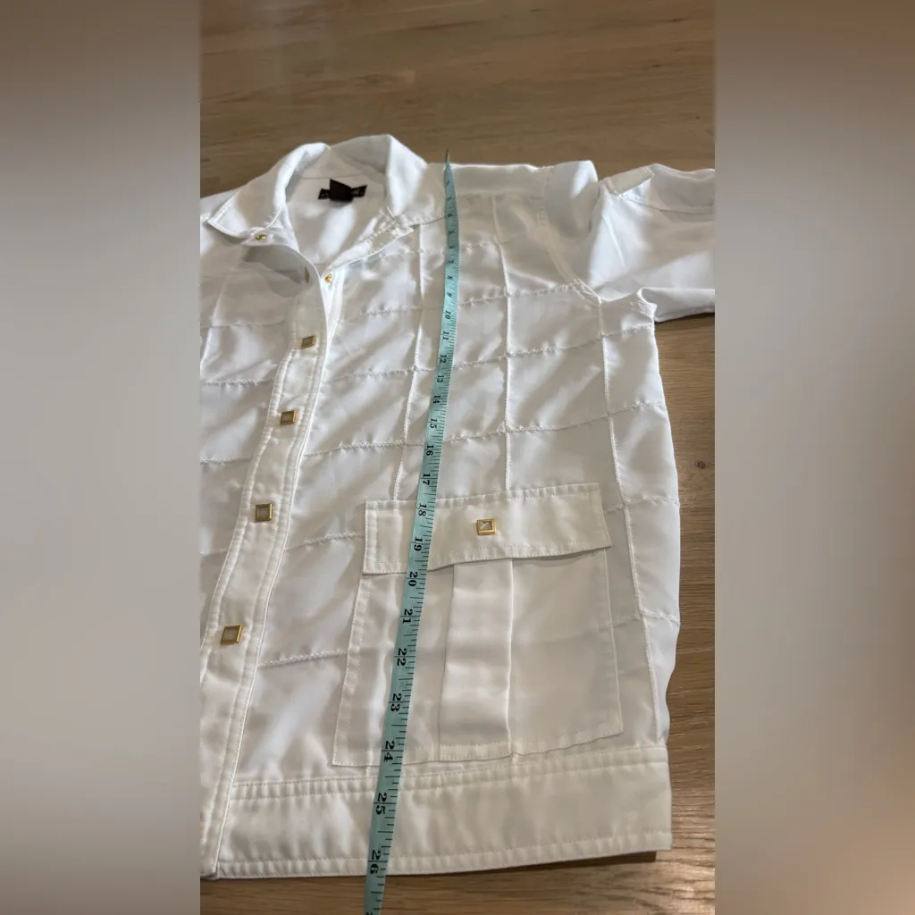 Mureli lightweight white windowpane jacket size medium - Image 5