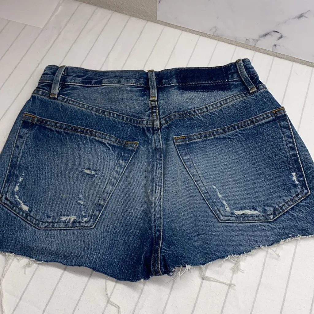 Frame Blue High Rise Distressed Denim Cutoff Shorts Women’s Size 23 Festival - Image 4