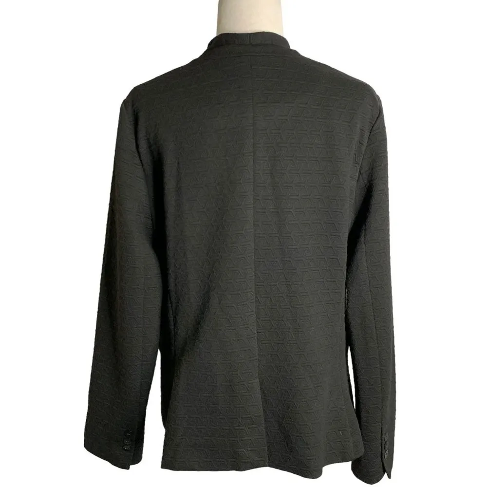 Fenn Wright Manson Textured Blazer Jacket XL Black Lined Pockets Button NEW - Image 4