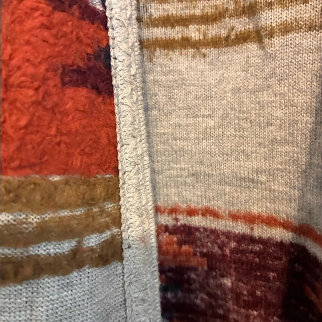 Lucky Brand Long Striped Knit Western Cardigan with Fringe - Image 4