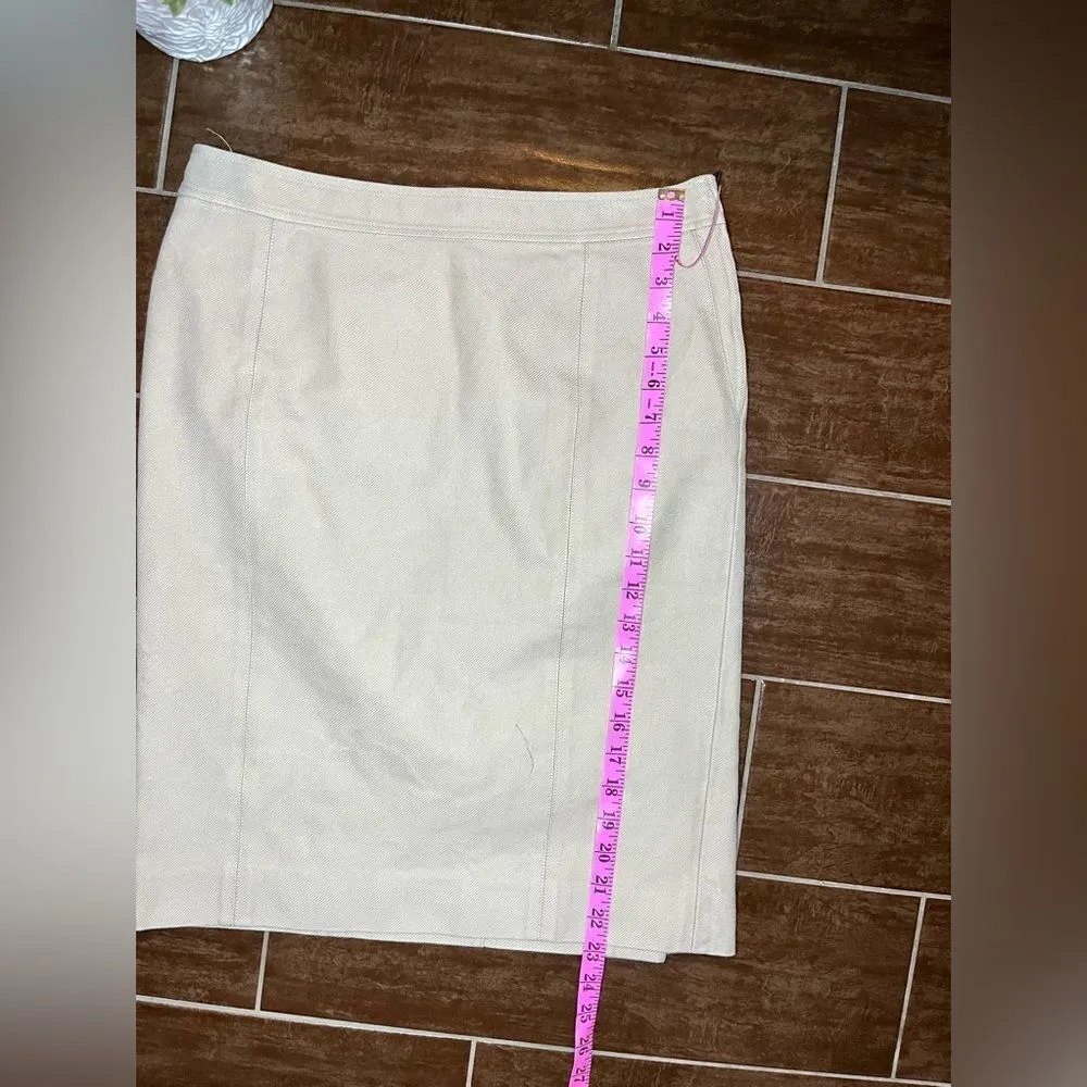 Yves Saint Laurent beige denim pencil skirt - Image 5