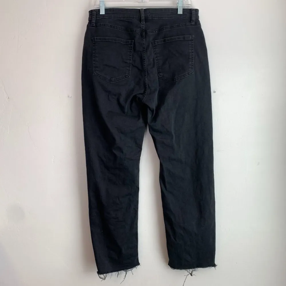 Forever 21 Black Raw Hem Straight Leg Jeans - Image 2