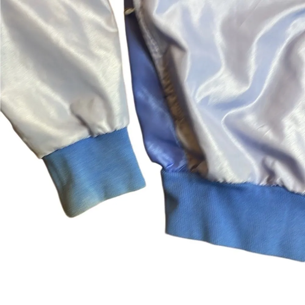 80s Vintage Nike Windbreaker Two Tone Blue Zip up Medium - Image 5