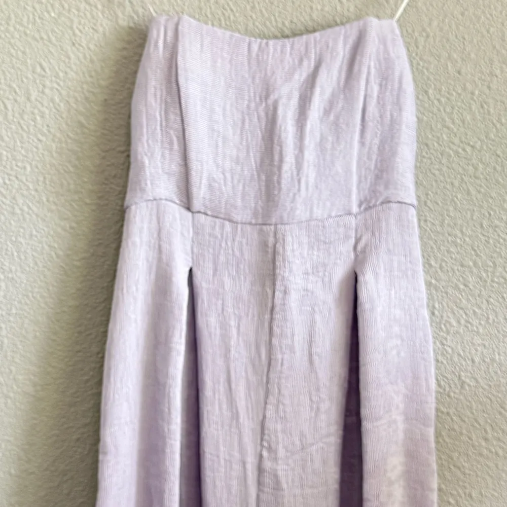 Revolve Endless Rose Lavender Strapless Jumpsuit Size Medium Wide Leg‎ - Image 3